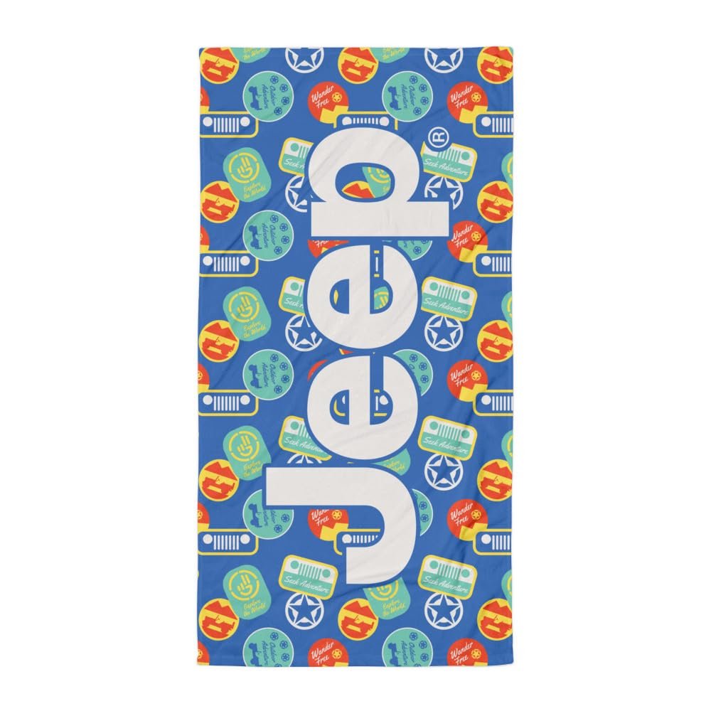 Jeep Pattern Beach Towel - Officially Licensed, Soft & Absorbent 30x60 Inch Cotton Blend