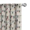 Ambesonne Christmas Window Curtain Panels 4 Pack, Xmas Happiness with Globes Balls Colorful Season Family Love Time, Lightweight Set with Rod Pocket, 4 Panels of 28" x 95", Eggshell Teal and Mustard view 1