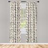 Ambesonne Christmas Window Curtain Panels 4 Pack, Xmas Happiness with Globes Balls Colorful Season Family Love Time, Lightweight Set with Rod Pocket, 4 Panels of 28" x 95", Eggshell Teal and Mustard view 2