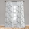 Ambesonne Snowflake Window Curtains Pack of 2, Lace Style Arrangement of Snowflakes Winter Season Christmas Illustration, Lightweight Set with Rod Pocket, 4 Panels of - 28" x 63", Blue Black White view 3