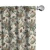 Ambesonne Christmas Window Curtains Pack of 2, Vintage Merry Xmas with Pine Cones Globes and Pine Leaves Illustration, Lightweight Set with Rod Pocket, 4 Panels of - 28" x 63", Brown Green and Blue view 1