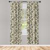 Ambesonne Christmas Window Curtains Pack of 2, Vintage Merry Xmas with Pine Cones Globes and Pine Leaves Illustration, Lightweight Set with Rod Pocket, 4 Panels of - 28" x 63", Brown Green and Blue view 2