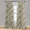 Ambesonne Christmas Window Curtains Pack of 2, Vintage Merry Xmas with Pine Cones Globes and Pine Leaves Illustration, Lightweight Set with Rod Pocket, 4 Panels of - 28" x 63", Brown Green and Blue view 3