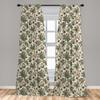 Ambesonne Christmas Window Curtains Pack of 2, Vintage Merry Xmas with Pine Cones Globes and Pine Leaves Illustration, Lightweight Set with Rod Pocket, 4 Panels of - 28" x 63", Brown Green and Blue view 4