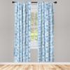 Ambesonne Snowflake Window Curtain Panels 4 Pack, Winter Holiday Illustration Christmas Snowflakes on Abstract Background, Lightweight Set with Rod Pocket, 4 Panels of 28" x 95", Pale Blue view 2