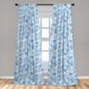 Ambesonne Snowflake Window Curtain Panels 4 Pack, Winter Holiday Illustration Christmas Snowflakes on Abstract Background, Lightweight Set with Rod Pocket, 4 Panels of 28" x 95", Pale Blue view 3