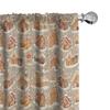 Ambesonne Christmas Window Curtains Pack of 2, Xmas Season Theme with Ginger House and Candy Trees Cookies Illustration, Lightweight Set with Rod Pocket, 4 Panels of - 28" x 63", Cinnamon and Beige view 1