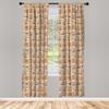 Ambesonne Christmas Window Curtains Pack of 2, Xmas Season Theme with Ginger House and Candy Trees Cookies Illustration, Lightweight Set with Rod Pocket, 4 Panels of - 28" x 63", Cinnamon and Beige view 2
