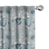 Ambesonne Christmas Window Curtain Panels 4 Pack, Winter Theme Xmas Vibe Winter Snowflakes Cold Tones Print, Lightweight Set with Rod Pocket, 4 Panels of - 28"x63", Slate Blue and Dark Sea Green view 1