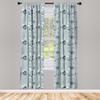 Ambesonne Christmas Window Curtain Panels 4 Pack, Winter Theme Xmas Vibe Winter Snowflakes Cold Tones Print, Lightweight Set with Rod Pocket, 4 Panels of - 28"x63", Slate Blue and Dark Sea Green view 2