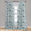 Ambesonne Christmas Window Curtain Panels 4 Pack, Winter Theme Xmas Vibe Winter Snowflakes Cold Tones Print, Lightweight Set with Rod Pocket, 4 Panels of - 28"x63", Slate Blue and Dark Sea Green view 3