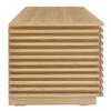 Pemberly Row Storage Bench, 47 in Particleboard and Laminate, Oak Finish, Hinged Top with Safety Cutouts, Mid-Century Style, Living Room, Bedroom, Entryway or Mudroom Storage view 2