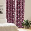 Ambesonne Winter Window Curtains Pack of 2, Floral Flakes with Colorful Swirls Dots and Stars Xmas Party, Lightweight Set with Rod Pocket, 4 Panels of - 28" x 84", Maroon White view 4