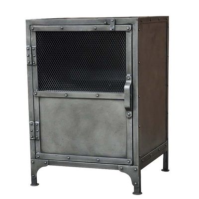 Pemberly Row Modern/Contemporary Metal Side Cabinet in Gray