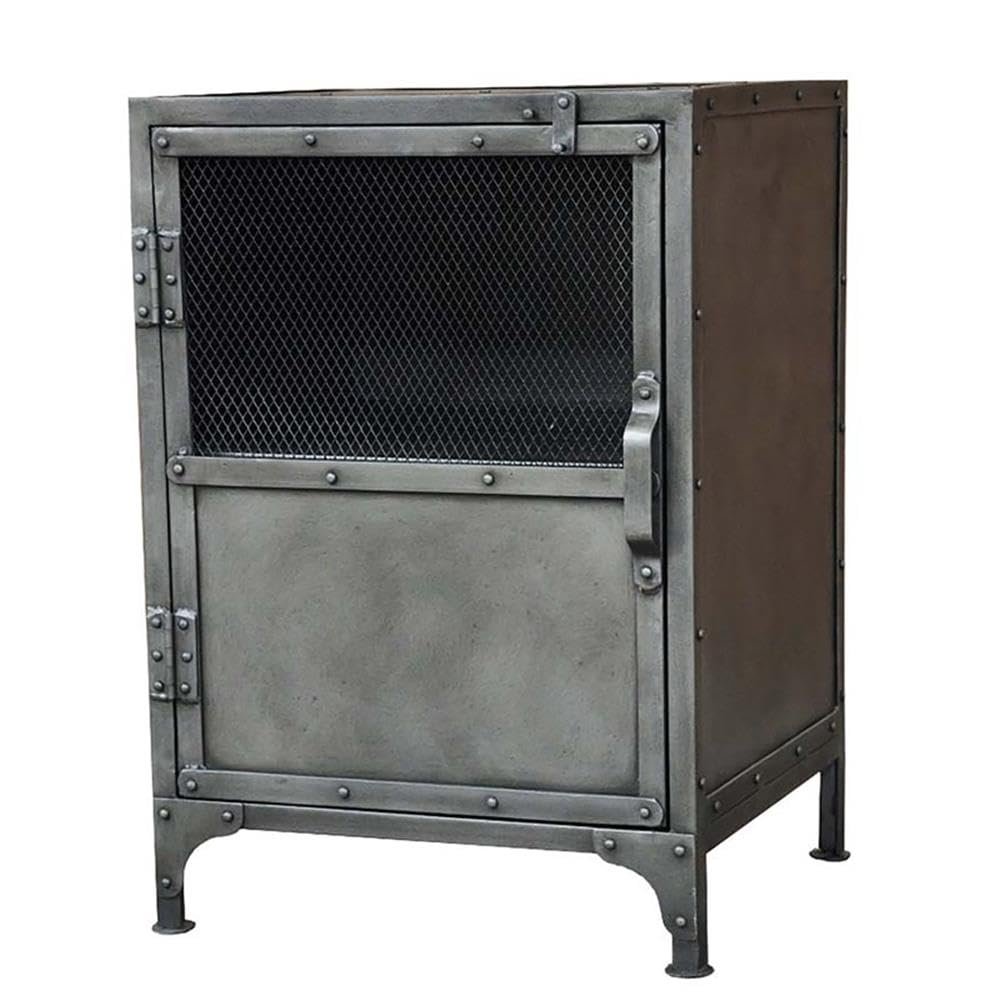 Pemberly Row Modern/Contemporary Metal Side Cabinet in Gray