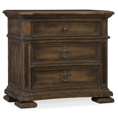 BOWERY HILL Modern/Contemporary Three-Drawer Nightstand in Wood