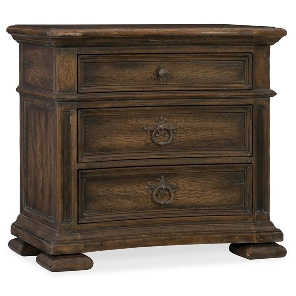 BOWERY HILL Modern/Contemporary Three-Drawer Nightstand in Wood