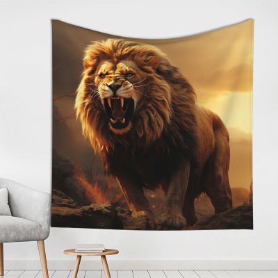 HCLYvexiria Angry Roaring Lion Tapestry Wall Hanging 59 x 59 in Decorates Tapestrys for Living Room Wall Tapestry Soft Aesthetic Wall Decor Tapestries for Dorm Room Personalized Wall Blanket