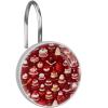 Stainless Steel Shower Hooks with Crystal Glass, 12-Pack, Elegant Room and Bedroom Curtain Rod Accessories, Red Dessert Pattern view 1