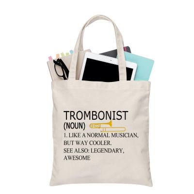 BDPWSS Trombone Player Gift Trombonist noun Tote Bag Trombone Musician Gift Music Instrument Gift Orchestra Music Lover Gift (Trombonist noun TG)