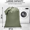 CALACH 2 Pack Laundry Bag Backpack, 27 x 34Sturdy Laundry Bag with Shoulder Straps Drawstring Closure Heavy Duty Foldable Laundry Backpack for College, Travel, Laundromat, Apartment (Army Green) view 2