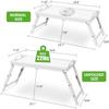 Mayyol Breakfast Bed Tray for Eating - Height Adjustable Raised Food Table - Bamboo Serving Tray on Lap Sofa - Portable Snack Platter with Folding Legs Ideal for Bedroom, Picnic - White view 3