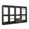 Benjara Dee Modular Freestanding Closet System- 4 Hanging Rods- 6 Shelves- Gray view 1
