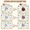 POIUBLE Watercolor Wildflower Dish Drying Mat for Kitchen Counter Hide Stain Absorbent Drying Rack Pad Rubber Backed Coffee Mat Espresso Machine Coffee Bar Accessories 11.8 x 19.7 Inch view 4