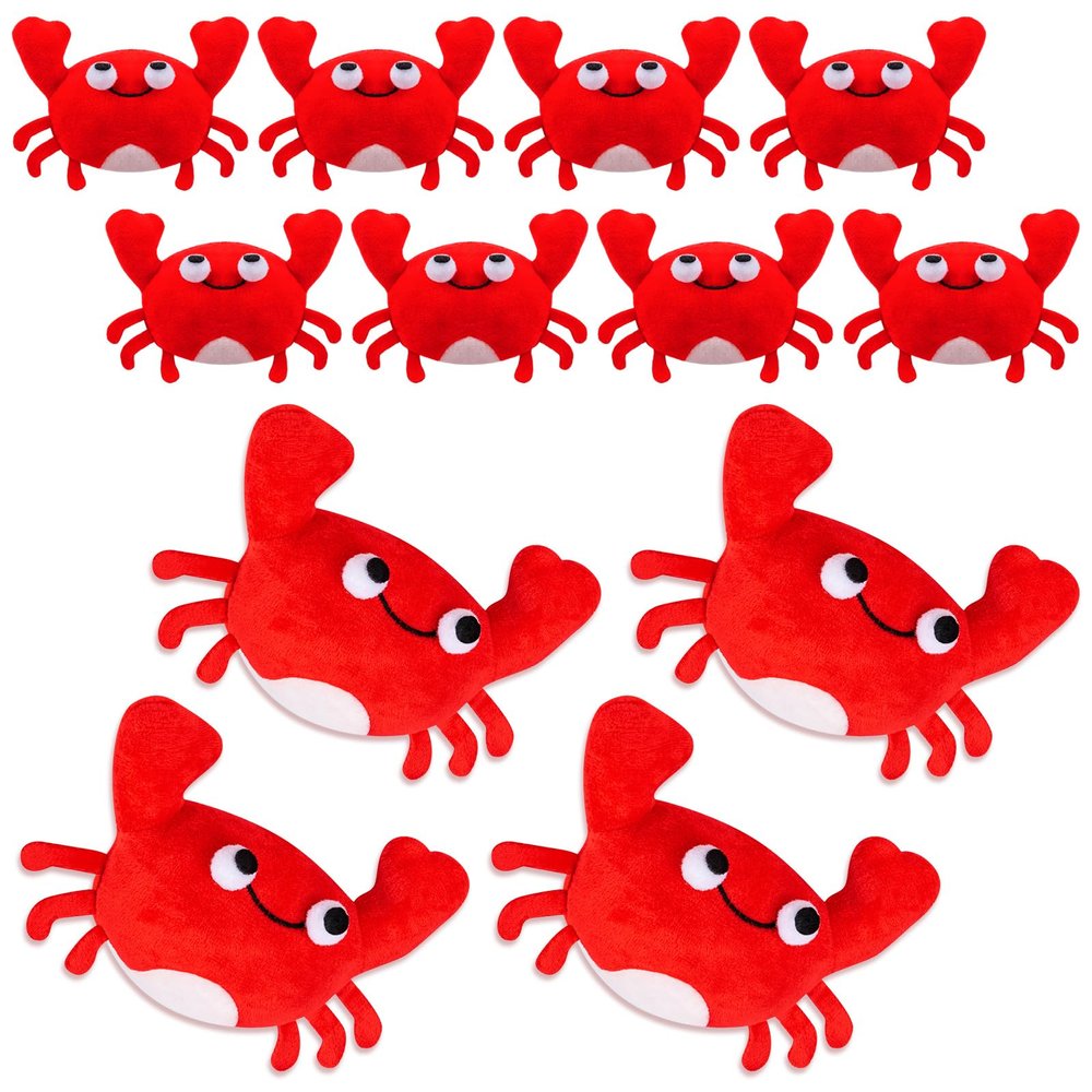 SYWHXY 12Pack Cute Plush Crab Lobster Doll Toy for Kids, Soft Mini Stuffed Crab Lobster Hanging Ornaments for Key Purse Bag Backpack DIY Birthday Favors