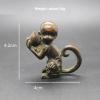 Frabakas Monkey with Peach Antique Copper Brass Tabletops Figurines Sculptures Statues Centerpieces Miniatures Paperweight Collectibles Home Decor Gifts Art Crafts 4cm x 4.2cm view 2