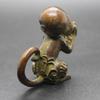 Frabakas Monkey with Peach Antique Copper Brass Tabletops Figurines Sculptures Statues Centerpieces Miniatures Paperweight Collectibles Home Decor Gifts Art Crafts 4cm x 4.2cm view 3