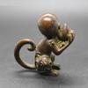 Frabakas Monkey with Peach Antique Copper Brass Tabletops Figurines Sculptures Statues Centerpieces Miniatures Paperweight Collectibles Home Decor Gifts Art Crafts 4cm x 4.2cm view 4