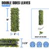 E&K 3 PCS 18"x6" Artificial Plant Panels with Double Side Leaves Hard Back Faux Leaf Greenery Grass Wall Decoration for Indoor Outdoor (No White Flowers) view 2