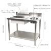 Breading Table, Fried Food Prep Breader Station Chicken Fish Vegetable Fry Stainless Steel Commercial Kitchen Prep & Work Table for Chicken Fish Vegetable Fry Restaurant Kitchen view 2