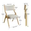 LLZJDDPLY 4 Pack Folding Dining Chairs with Padded Seats Wooden Folding Chairs Removable Cushion Cover Stackable Wood Single Comfortable Chair for Kitchen Home Office Wedding Party Events(Blue) view 3