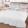 Quilts Full Size Valentines Day Roses Floral Flowers with Leaves Soft Comforter Bedding Set for Bed, Lightweight Quilte Bedspread with Pillow Cover(2 Pieces) for All Season, 78x90 Inch view 2