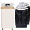 efluky Recycle Bins for Kitchen 100L (26 Gallon), Recycling Bin with Wheels and 2 Removeable and Reusable Inner Bags, Kitchen Recycling bin with lid for Bottle Can Plastice Stickers, Beige view 1