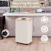 efluky Recycle Bins for Kitchen 100L (26 Gallon), Recycling Bin with Wheels and 2 Removeable and Reusable Inner Bags, Kitchen Recycling bin with lid for Bottle Can Plastice Stickers, Beige view 2