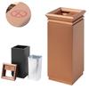 YUJUNDZSW Outdoor Trash can with lid Commercial Ashtray Lobby Office Building Hotel Shopping mall Elevator Entrance Stainless Steel Trash can Square Gallon Large Trash Can(B) view 3