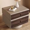 BK&MF Modern Minimalist Bedside Table,Rotatable Nightstand with 2 Drawer Sturdy Wood Frame Bedroom Furniture for Nursery Living Room,E,40x40x50cm(16x16x20inch) view 4