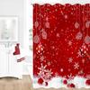 Caheansi Christmas Shower Curtain, Red Merry Xmas Glitter Sparkle Bokeh Snowflake Winter New Year Holiday Bathroom Curtain Waterproof Fabric Machine Washable with Hooks, 72" Wx96 L view 1