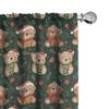 Ambesonne Christmas Curtains, Whimsical Teddy Bears with Hats and Scarves Pine Leaves Plain Back, Window Treatments 2 Panel Set for Living Room Bedroom, Pair of - 28" x 95", Green Dimgray Vermilion view 1