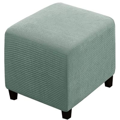 ZYANLING Ottoman Slipcover 20x20/40 x 40 Square Stool Cover for Living Room Foot Stool Stretch Covers to Fit Ottoman Foot Rest Thick Checked Jacquard Fabric with Elastic Bottom