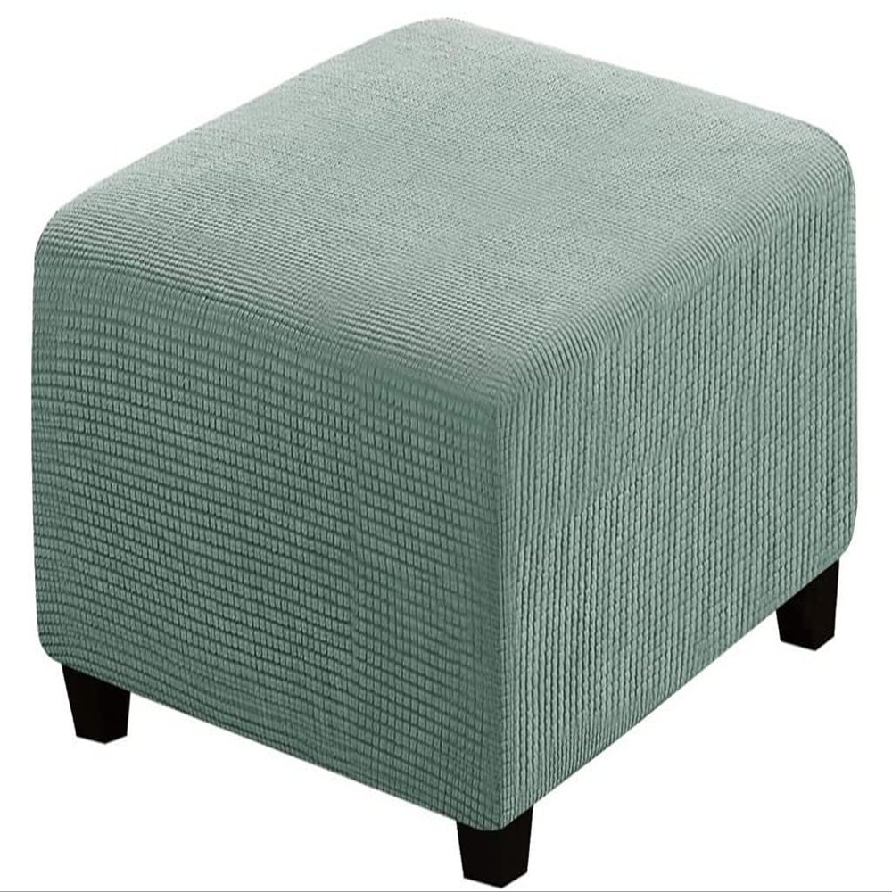 ZYANLING Ottoman Slipcover 20x20/40 x 40 Square Stool Cover for Living Room Foot Stool Stretch Covers to Fit Ottoman Foot Rest Thick Checked Jacquard Fabric with Elastic Bottom