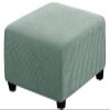 ZYANLING Ottoman Slipcover 20x20/40 x 40 Square Stool Cover for Living Room Foot Stool Stretch Covers to Fit Ottoman Foot Rest Thick Checked Jacquard Fabric with Elastic Bottom view 1