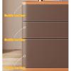 BK&MF Simple Modern Nightstand, Wooden Frame End Side Table Durable Bedside Table with 3 Drawer for Bedroom Nursery Living Room,B,45x40x55cm(18x16x22inch) view 4
