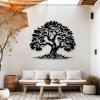 Aportif Tree of Life Metal Wall Art, Leaves Wall Decor, Nature Decorations, Black Metal Tree, Decorative Plant, Farmhouse Art, Nature Artwork, Home Decor Living Room (Black, 24"x20" | 60x50 cm) view 3