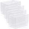 Wenqik 24 Pcs Plastic Storage Baskets for Classroom Organizing Small Pantry Storage Bins Rectangular Tray for Back to School Household Toys Classroom Bedrooms, Kitchens Countertops(Clear) view 1