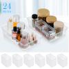 Wenqik 24 Pcs Plastic Storage Baskets for Classroom Organizing Small Pantry Storage Bins Rectangular Tray for Back to School Household Toys Classroom Bedrooms, Kitchens Countertops(Clear) view 2