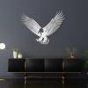 American Eagle Metal Wall Art, Eagle Art Wall Decor, Metal Wall Art, Metal Eagle Outdoor Decor, Bird Wall Decor, Animal Wall Decor, Patriotic Wall Art (Silver, 39 x 30 in / 100 x 77 cm) view 1